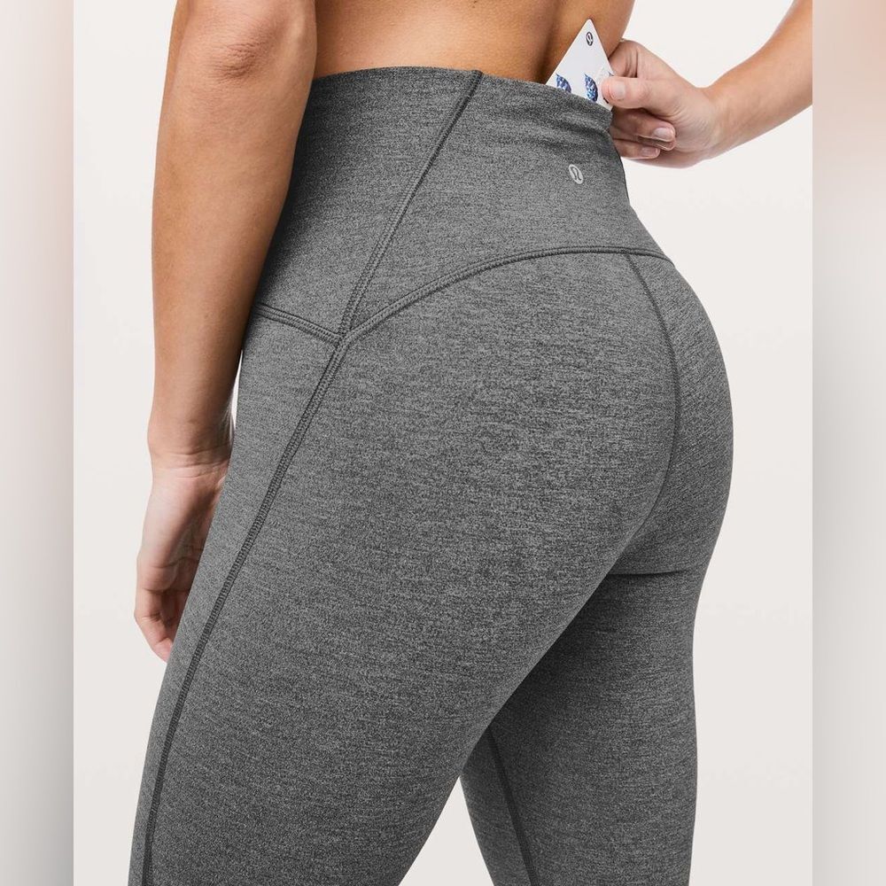 Lululemon Train Times 7/8 Pant 25" Heathered Black Leggings Size 10 - Picture 5 of 6